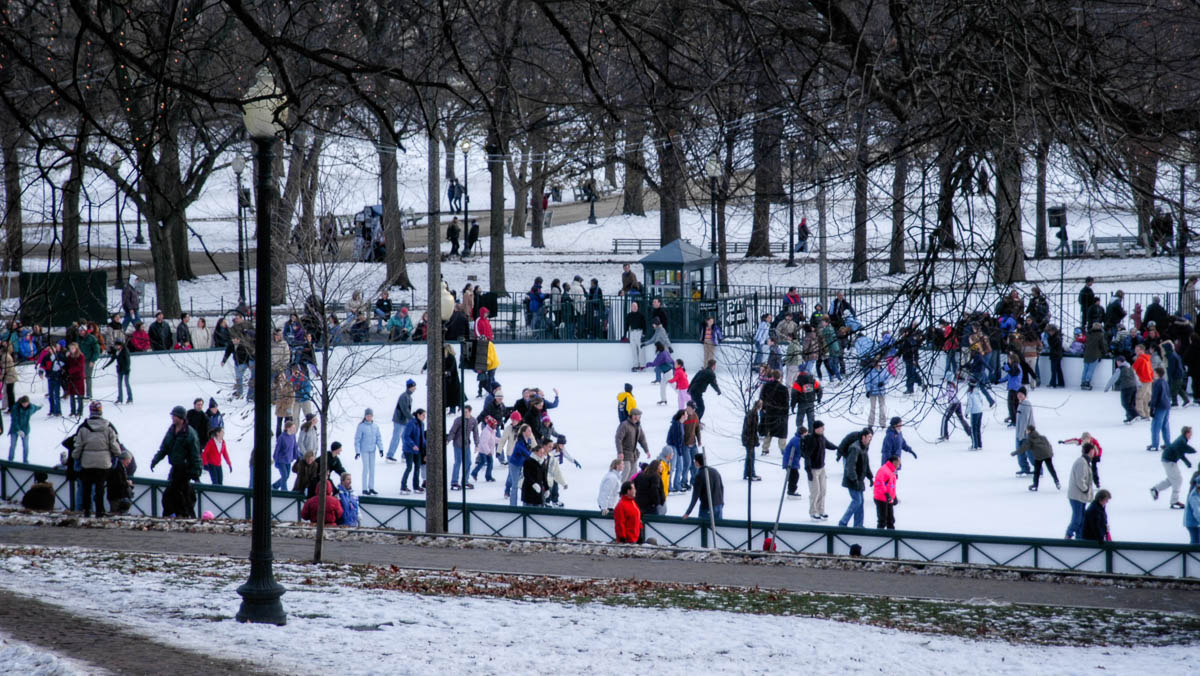 Ice skating on the Boston Common
