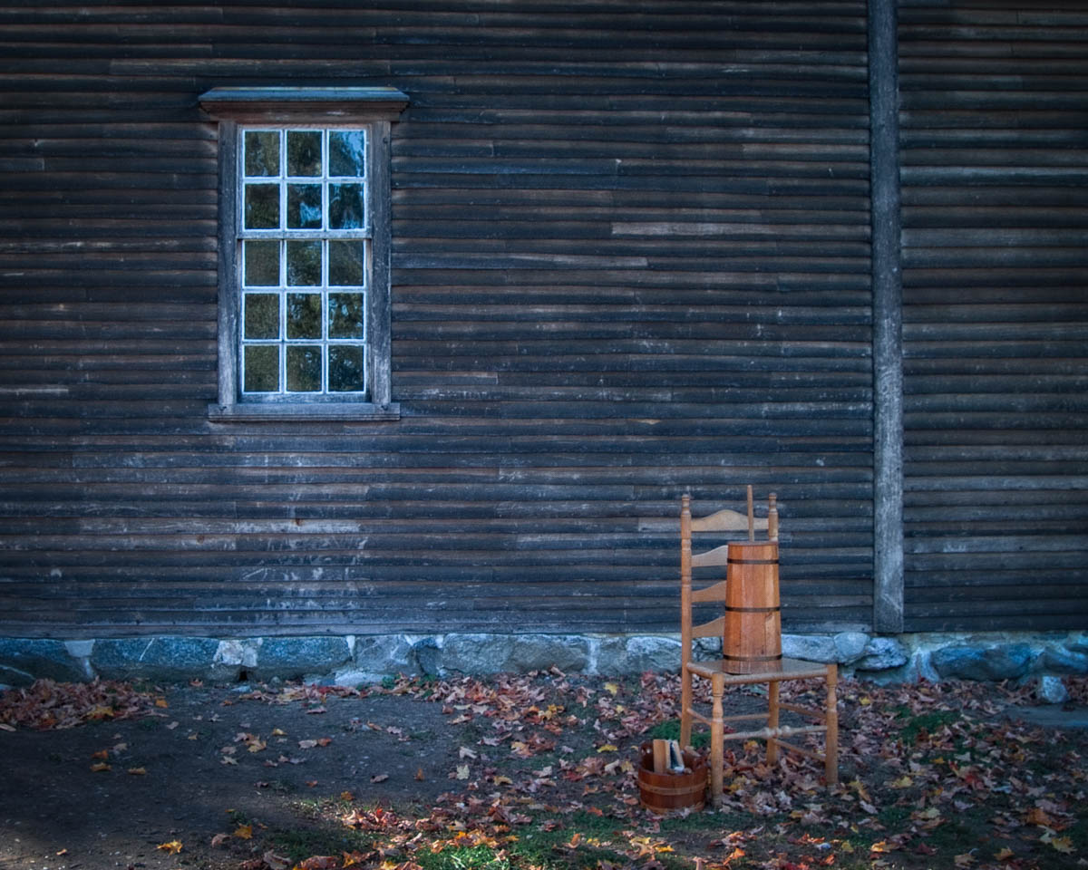 Chair and butter churn, Hartwell Tavern, Minuteman National Historical Park, Concord, MA