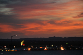 Sunset at the Barstow McDonalds, April