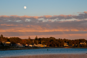Moonrise over Parkwood, Wareham, MA, October