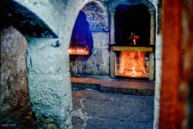 One of many altars in the Church of the Holy Sepulchre.