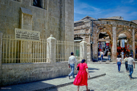 Lutheran Church of the Reddemer at the entrance of the Church of the Holy Sepulchre.